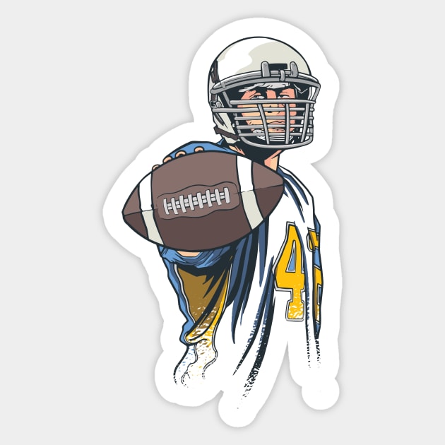 American football player sport Sticker by Midoart